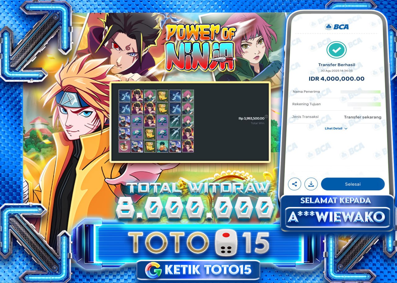 A***WIEWAKO JACKPOT POWER OF NINJA Rp.8.000.000 - LUNAS