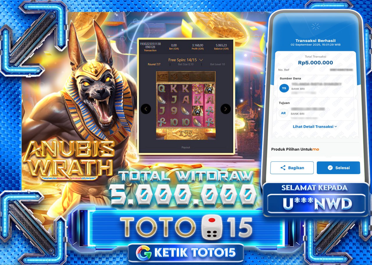 U***NWD JACKPOT ANUBIS WRATH Rp5.000.000 - LUNAS