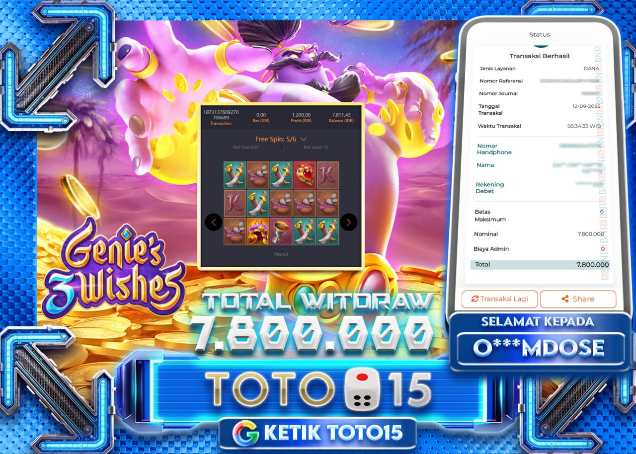 O***MDOSE JACKPOT GENIES 3 WISHES Rp 7.800.000 - LUNAS