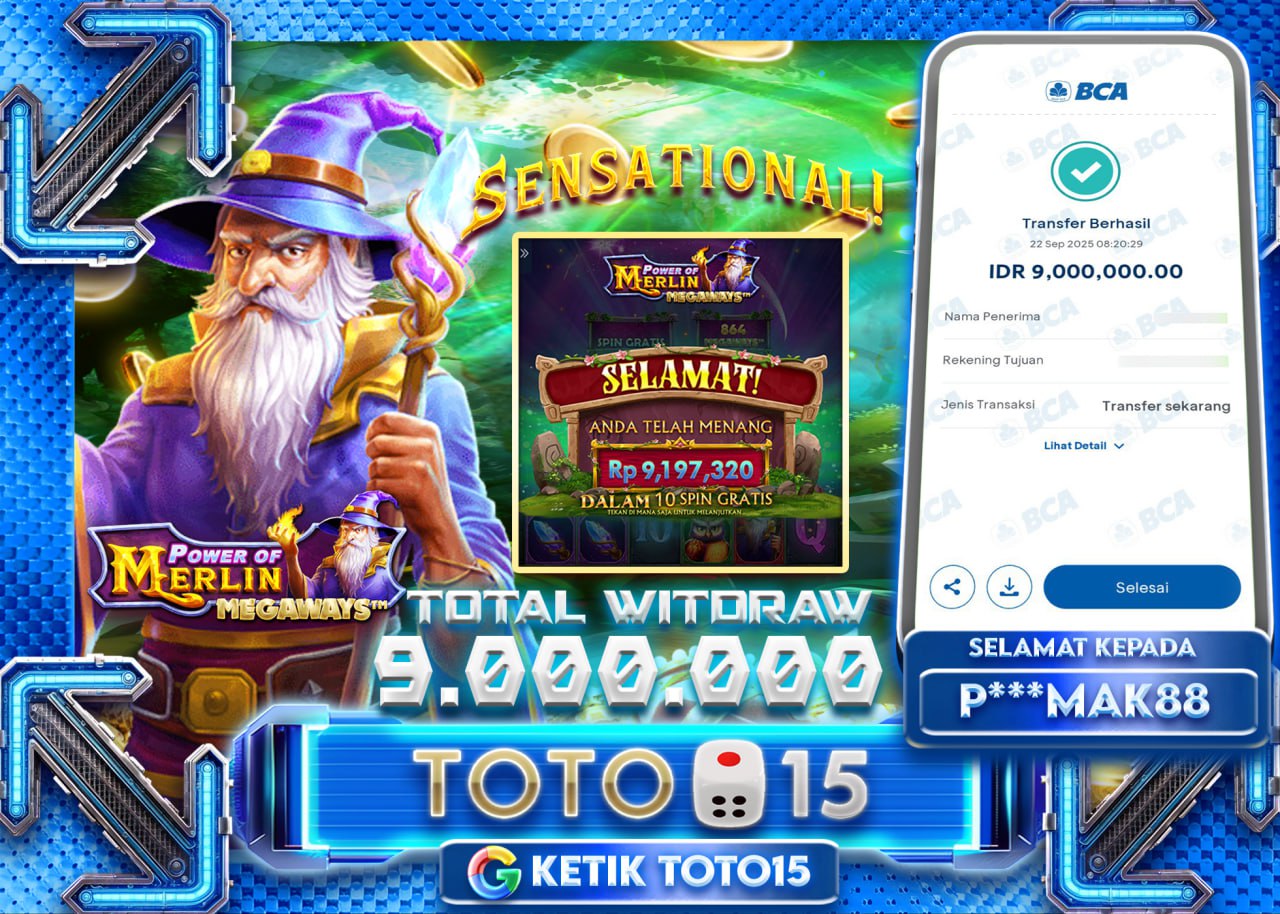 P***MAK88 JACKPOT POWER OF MERLIN Rp 9.000.000 - LUNAS