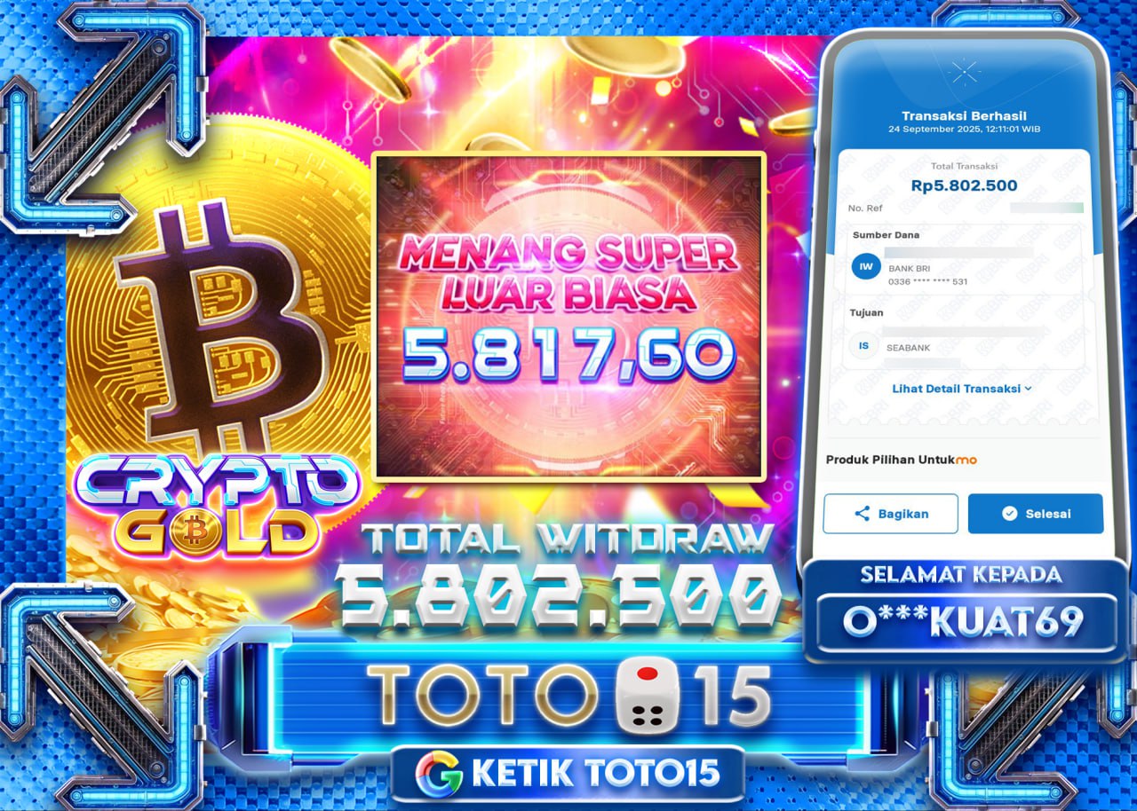 O***KUAT69 JACKPOT CRYPTO GOLD Rp 5.802.500 - LUNAS