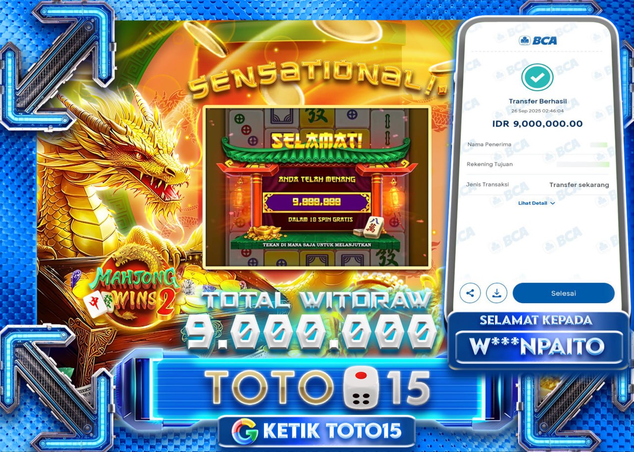 W***NPAITO JACKPOT MAHJONG WINS 2 Rp 9.000.000 - LUNAS