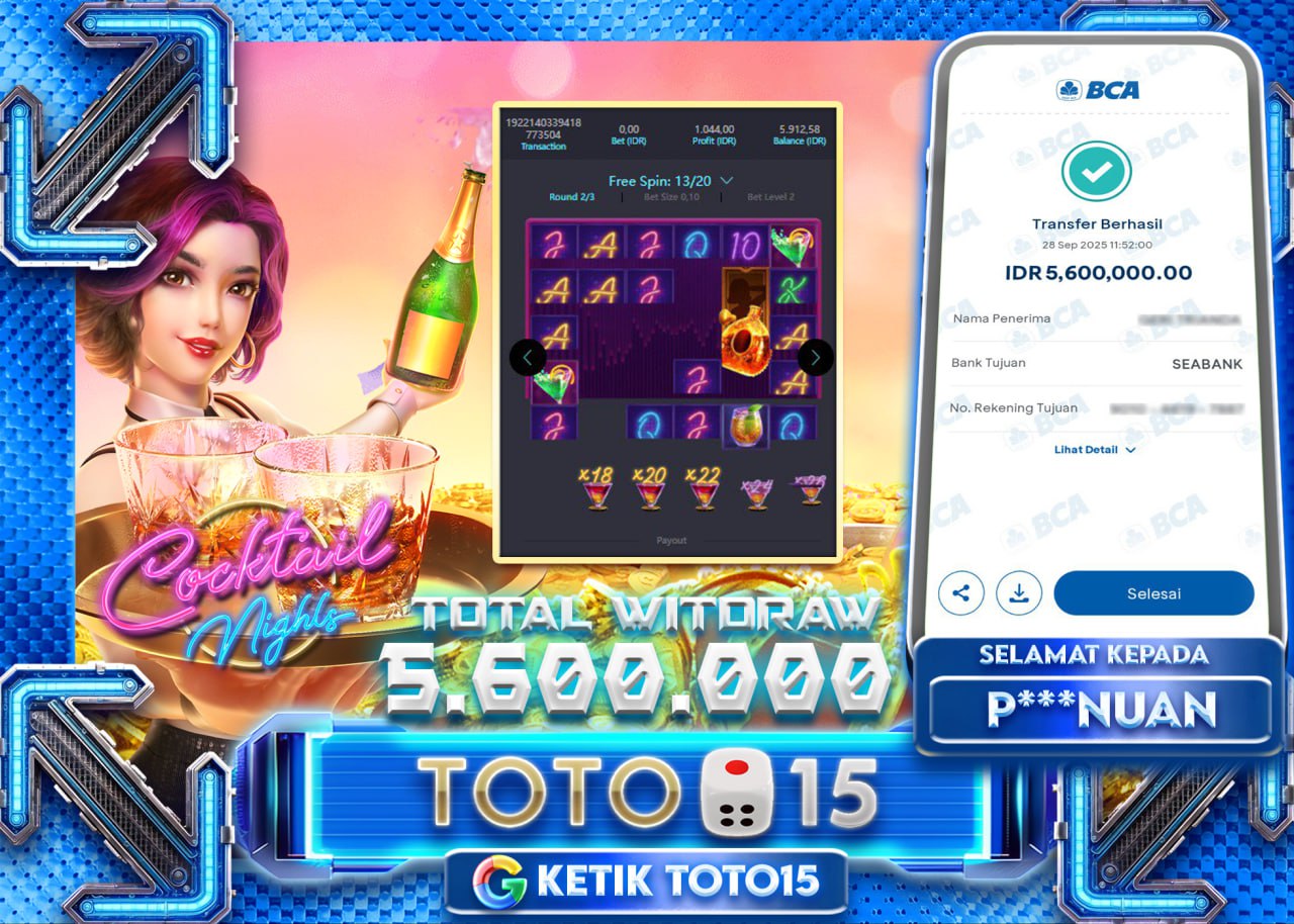 P***NUAN JACKPOT COCKTAIL NIGHTS Rp 5.600.000 - LUNAS