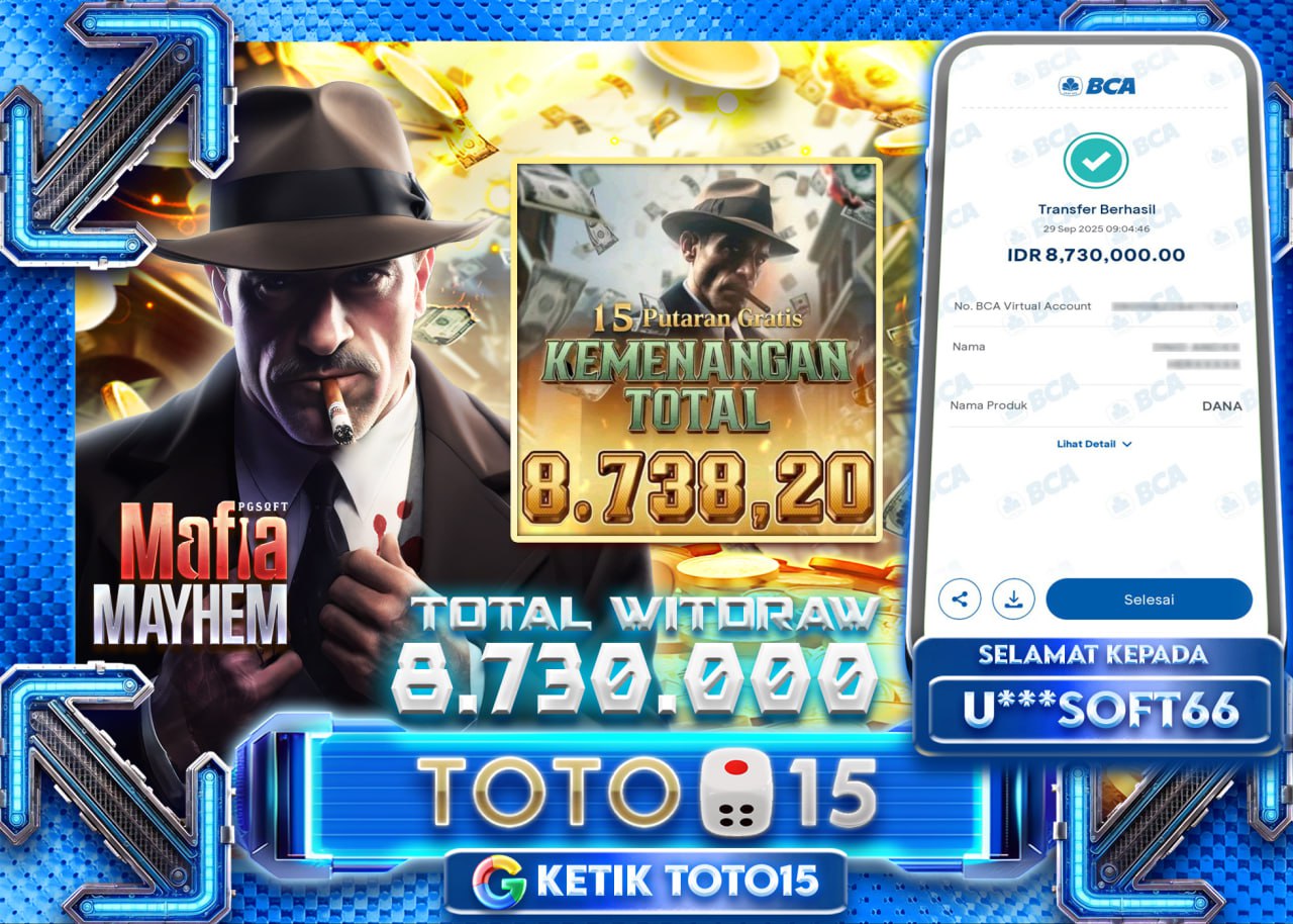 U***SOFT66 JACKPOT MAFIA MAYHEM Rp 8.730.000 - LUNAS