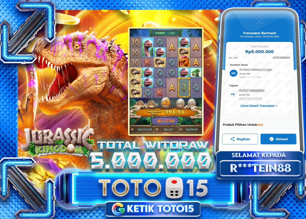 R***TEIN88 JACKPOT JURASSIC KINGDOM Rp 5.000.000 - LUNAS