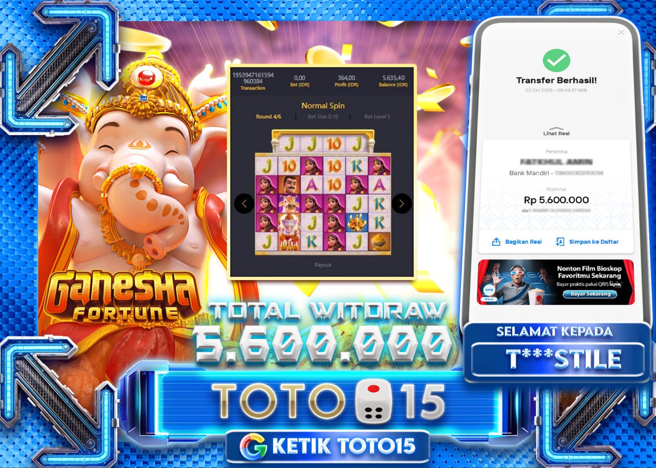 T***STILE JACKPOT GANESHA FORTUNE Rp 5.600.000 - LUNAS